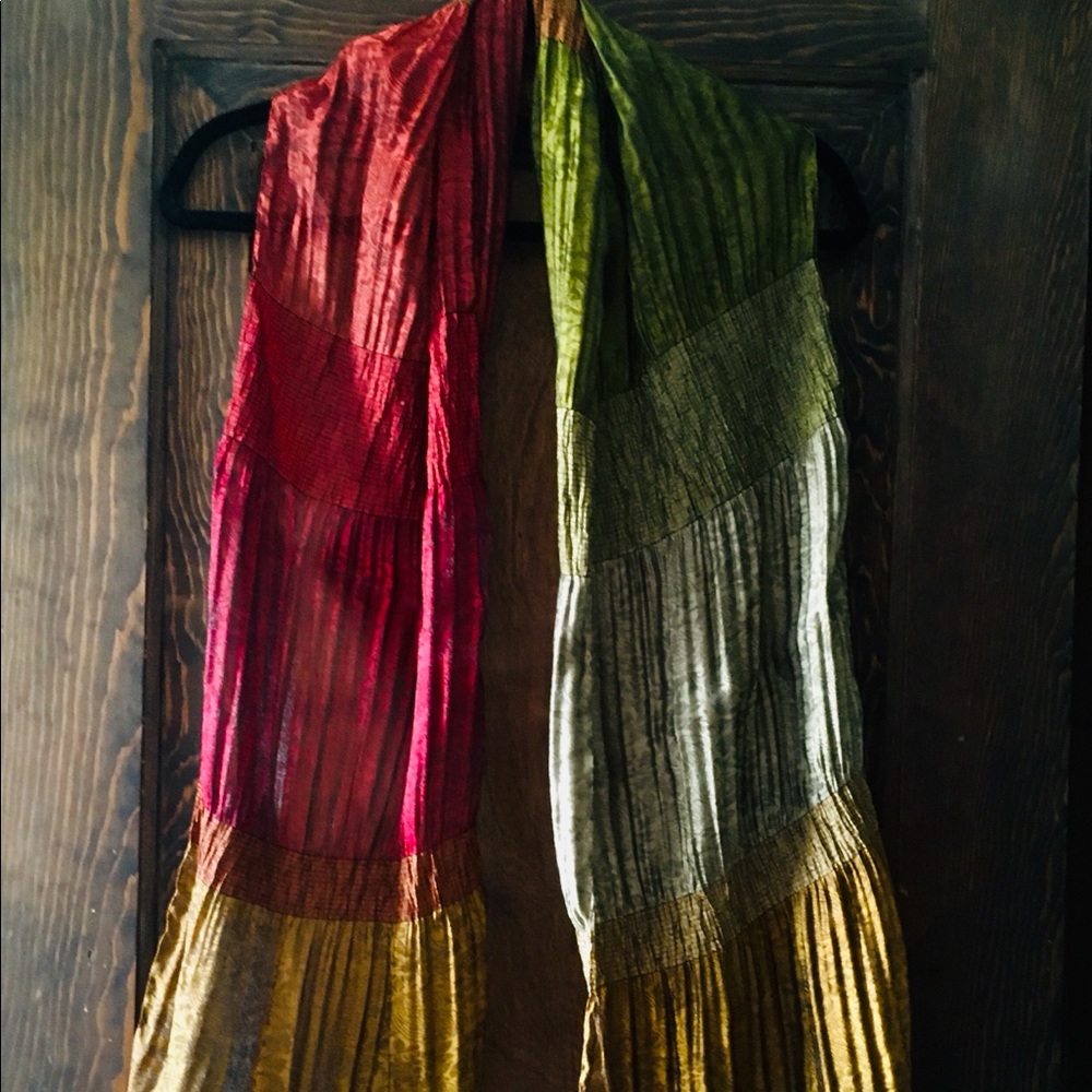 Danier Multi-coloured Silk Blend Chiffon Scarf